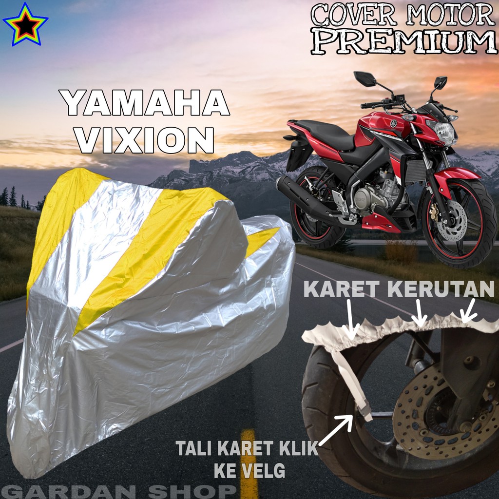 Sarung Motor YAMAHA VIXION Silver KUNING Body Cover Yamaha PREMIUM