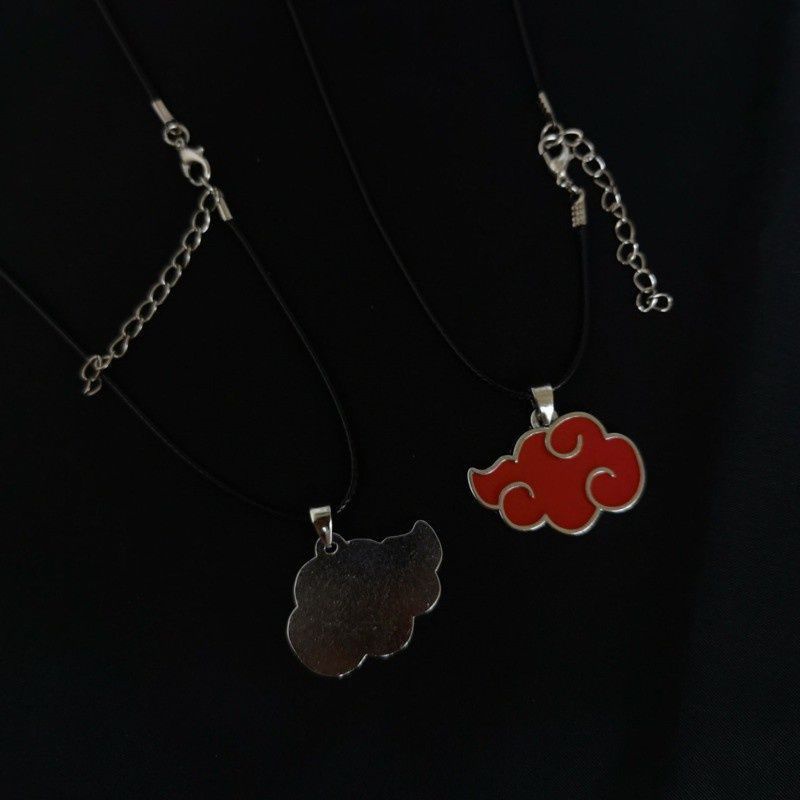 Anime Naruto Red Cloud Necklace  Accessories Personality Harajuku Style Wild Casual Pendant Trend