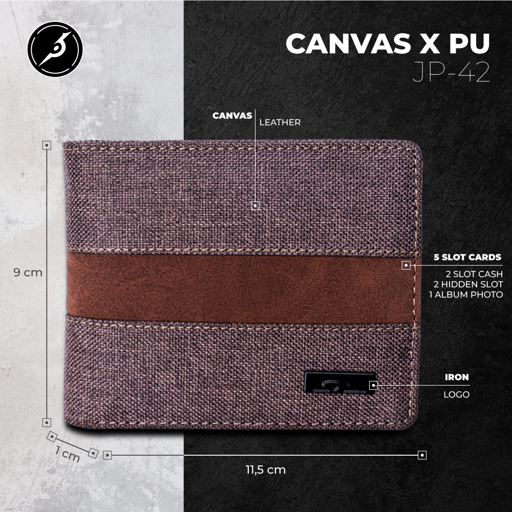 JFR Fashion Dompet Pria Bahan Kulit Canvas JP42 Carnaby Series-1
