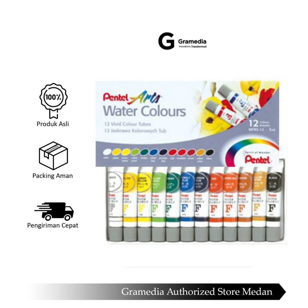 

Gramedia Medan - Pentel Arts Water Colours Wfrs-12