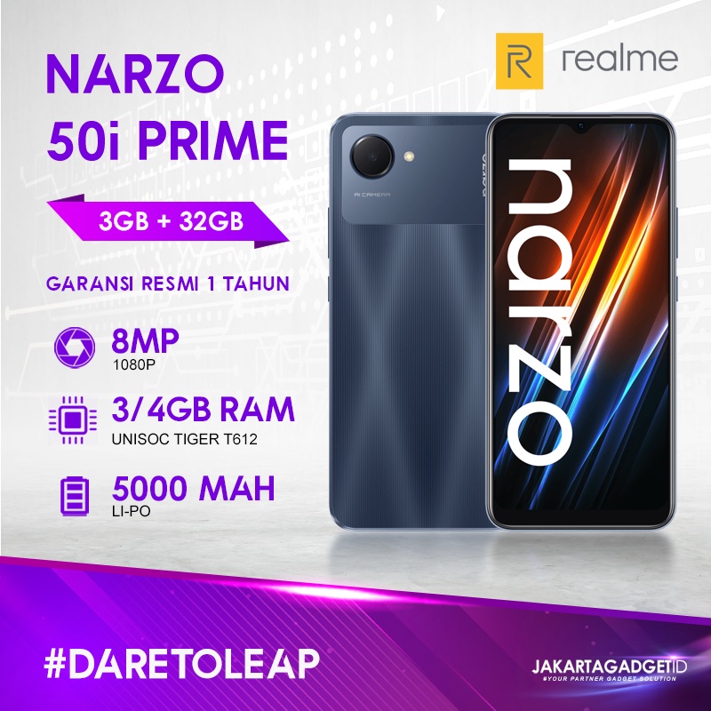 Realme Narzo 50i Prime 3GB+32GB 4GB+64GB Garansi Resmi Realme 1 Tahun