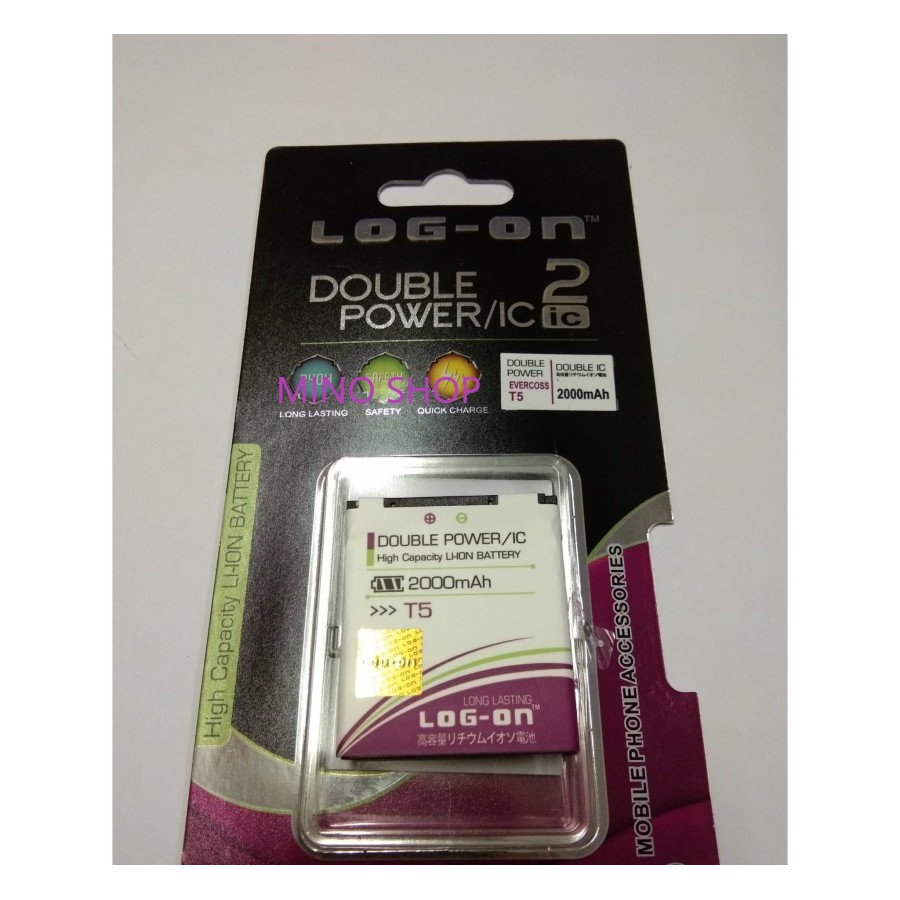 BATERAI EVERCOSS T5 - LOG ON DOUBLE POWER BATTERY BATRE