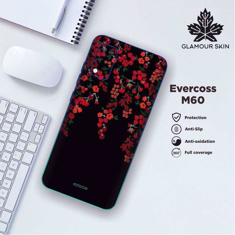 *(Dapat2PCS)* EVERCOSS M60 Garskin Case/Stiker Protector Motif FLOWERS