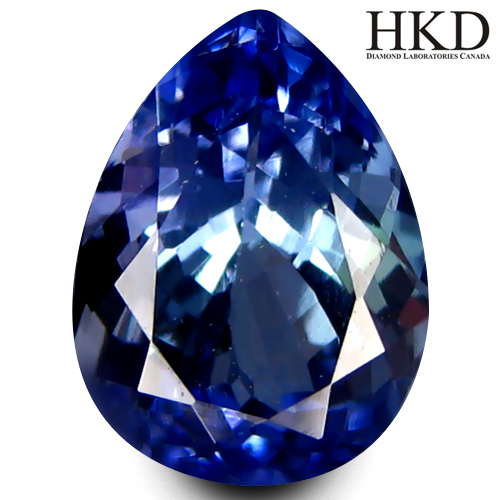 VVS Certified Pear 8.6x5.7mm 1.57ct Natural Bluish Violet Tanzanite tanzania TZ155