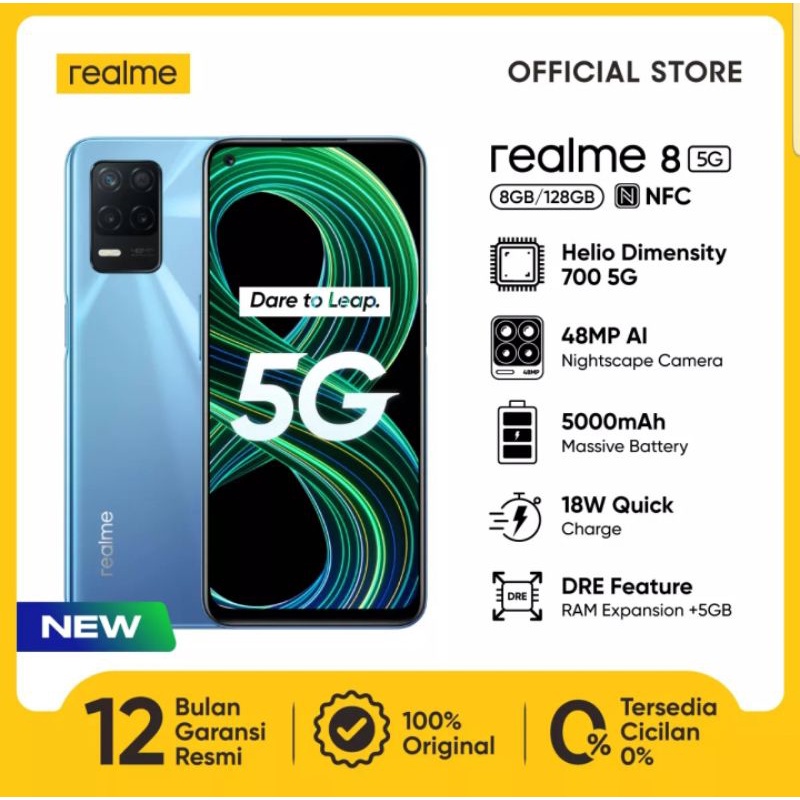 HP realme 8 5G 8/128GB [Helio Dimensity 700 5G, NFC, 16MP Al
