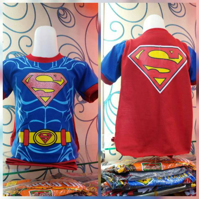 Setelan anak superman sayap pendek / setelan anak superman pendek