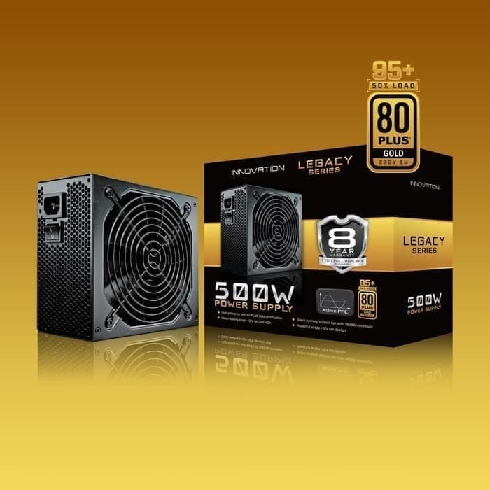 PSU Innovation 500W 80+ Gold (Garansi 8th Ganti baru) INNOVATION RESMI GARANSI 8 TAHUN ORIGINAL