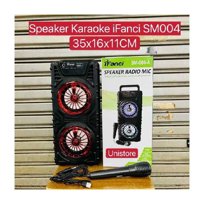 Jual iFanci SM004 speaker karaoke speaker meeting bluetooth portable - Hitam Murah