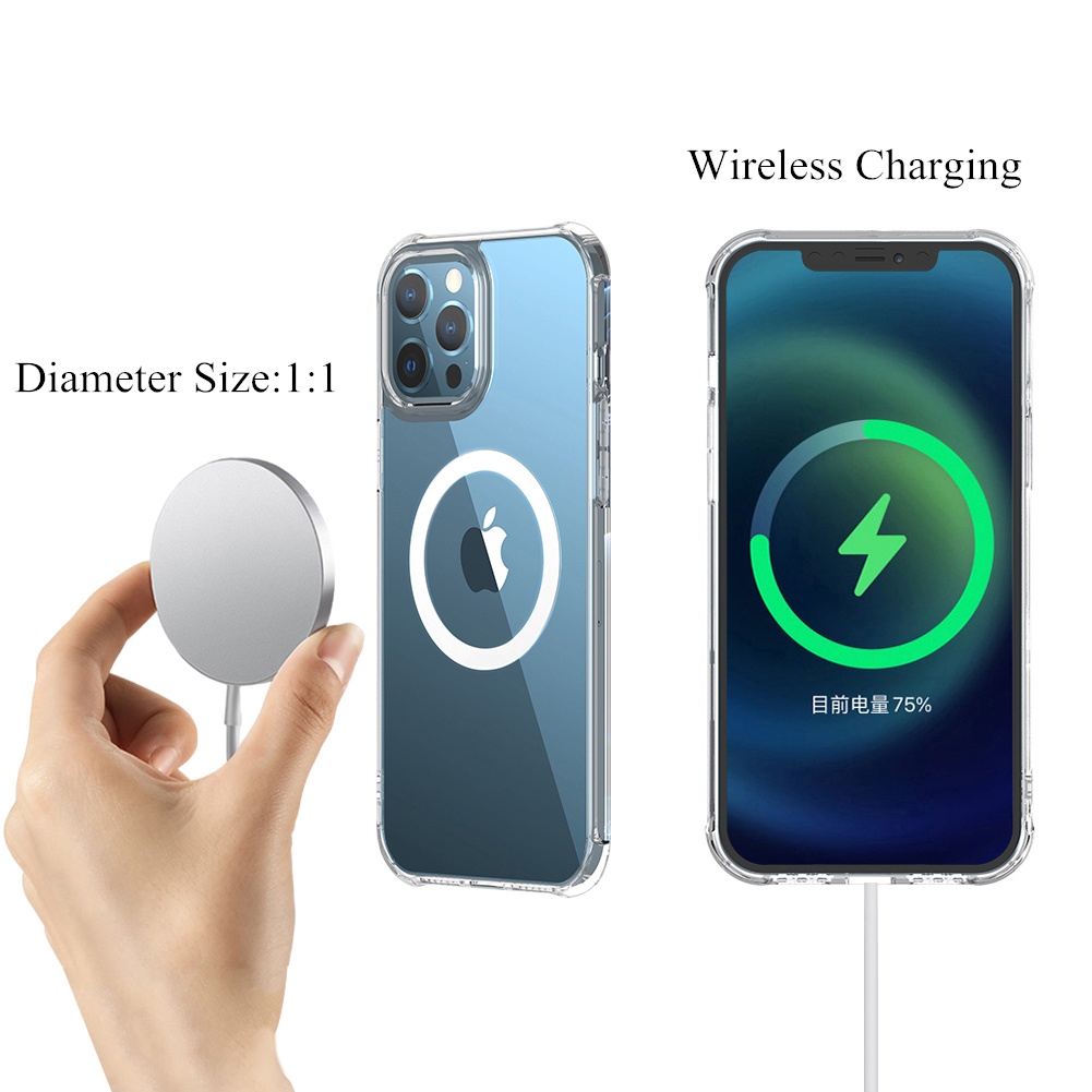 5pcs Stiker Ring Magnetik Wireless Charger Bahan Metal Untuk iphone