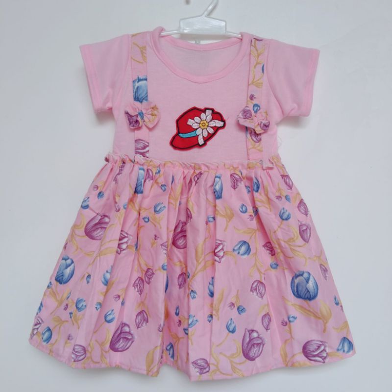 Dress Anak 1 2 3 Tahun cewek perempuan Baju Bunga ( Dress Bunga Tulipa )