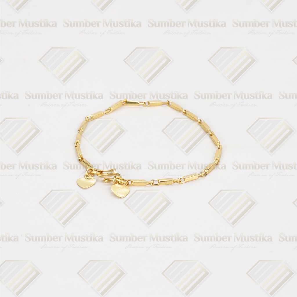 Gelang Tangan Rante Model Balok Mini Anak Emas 24 Karat