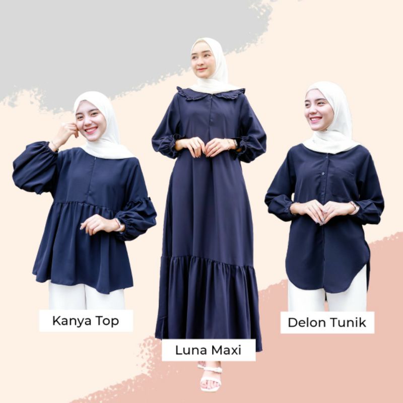 Edisi Corina Navy - Atasan Busui Baby Doll