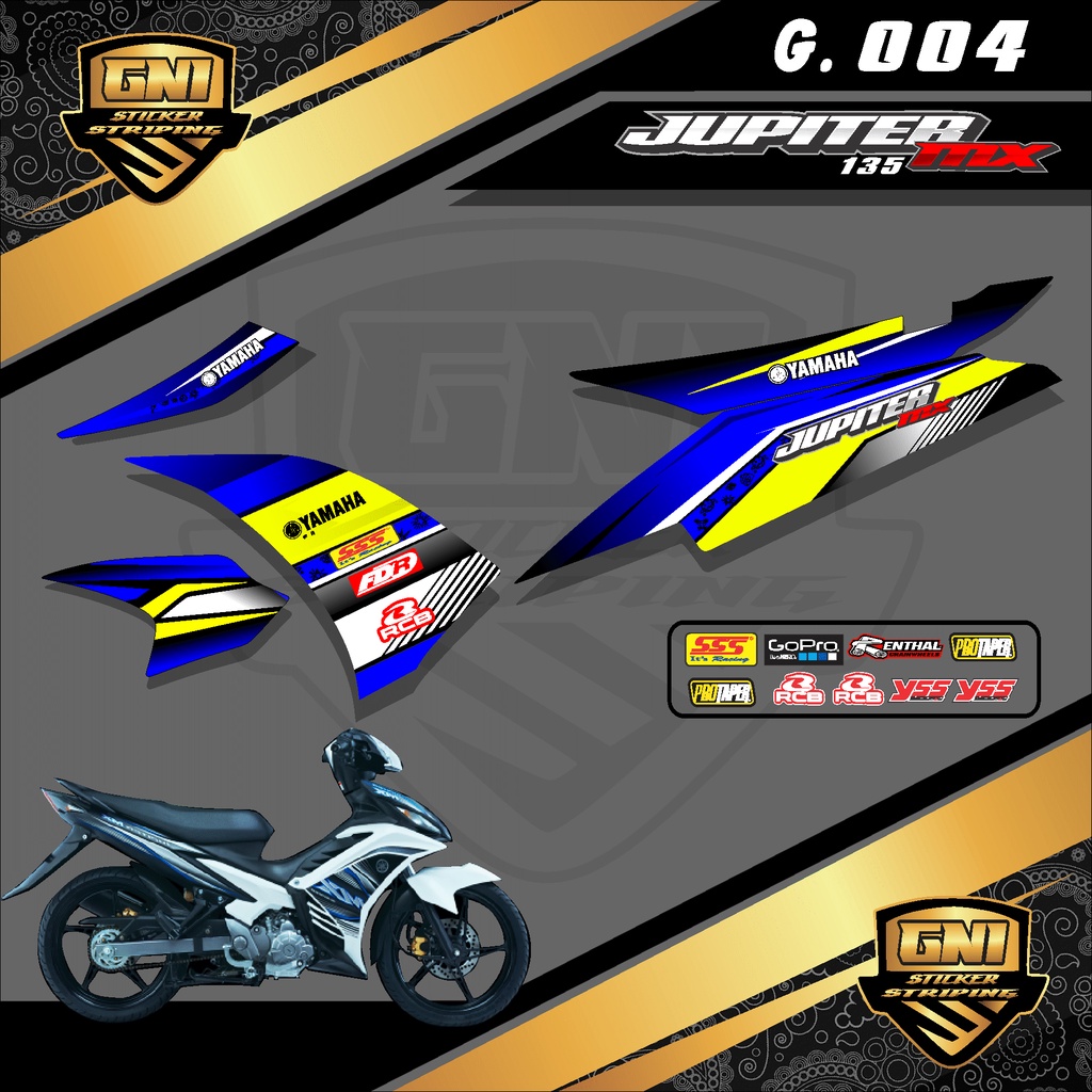 [PROMO] Sticker Striping Lis Semi Full Variasi Motor Yamaha JUPITER MX 135 NEW Desain Racing Road Ra