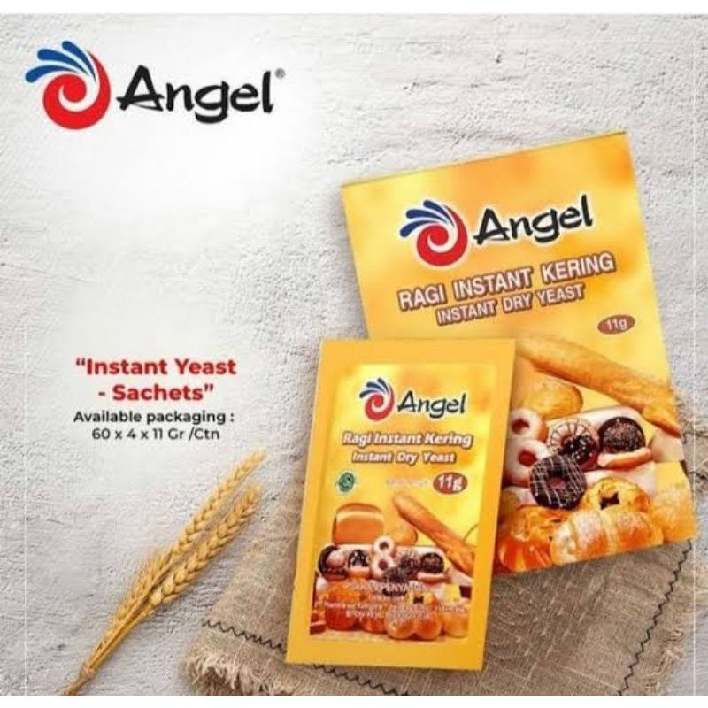 Ragi instan instant yeast Mauripan Angel sachet bahan baking kue
