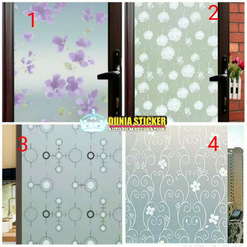 Sticker/stiker kaca motif sticker kaca sanblas sticker kaca film motif cocok untuk jendela rumah