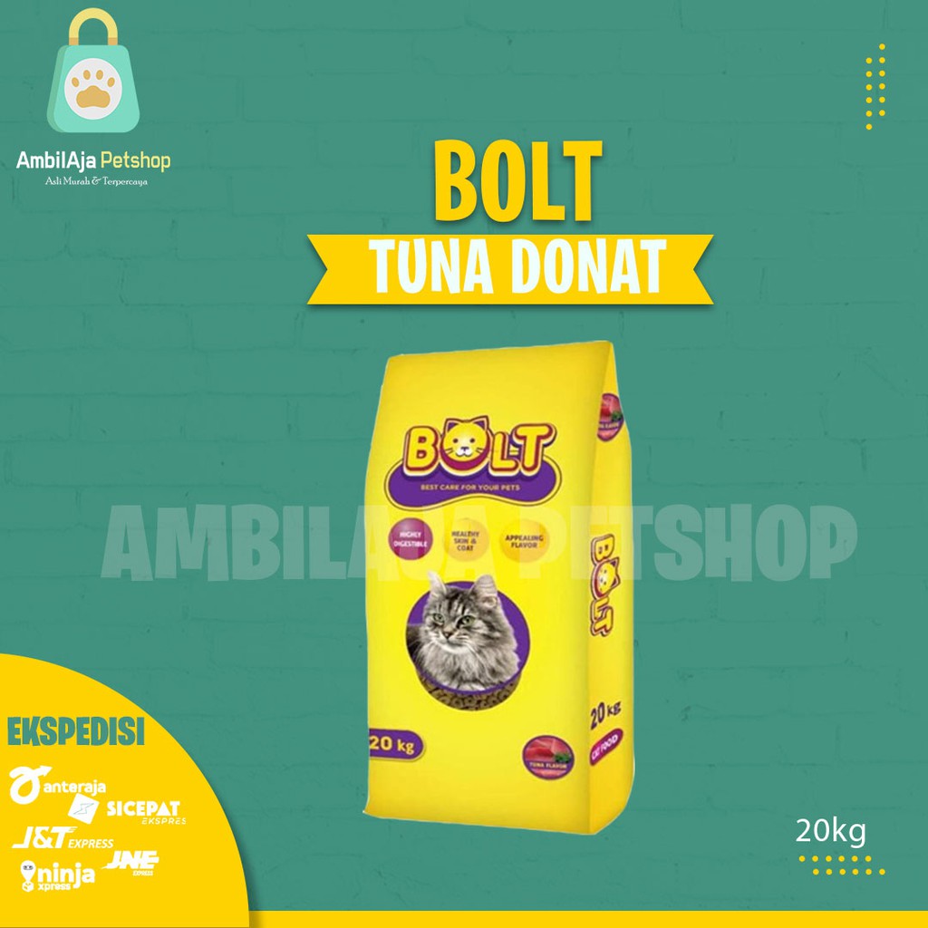 Makanan Kucing kering BOLT 20kg All Varian ( Grab &amp; Gosend )