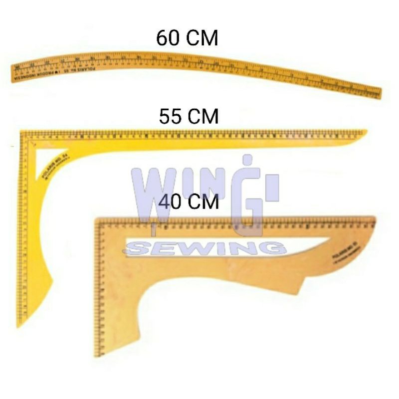 PS03 Penggaris Pola Jumbo Set Isi 3 POLARIS PS-03