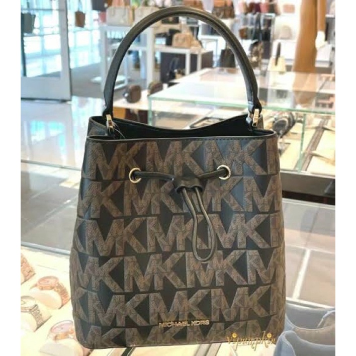 Tas MK original - Michael kors suri medium bucket in black multi