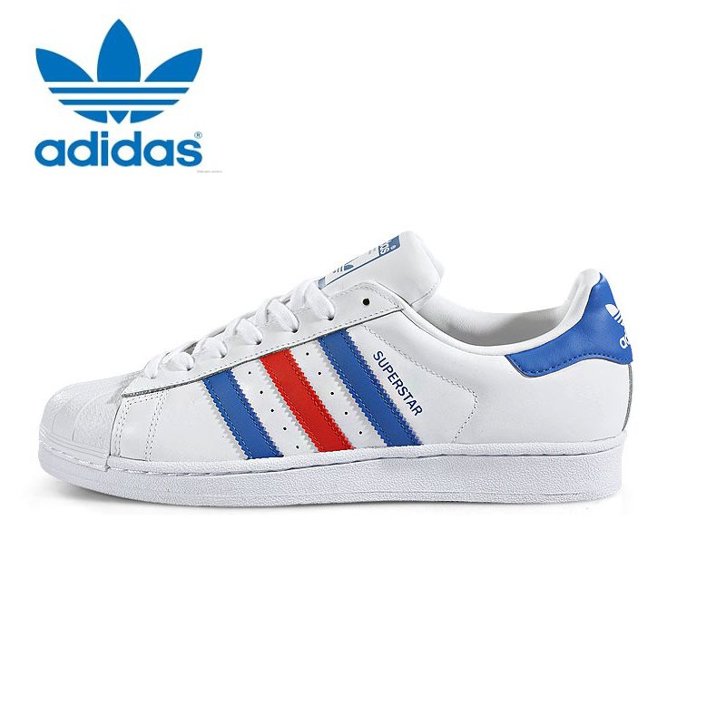 Adidas Originals Superstar Sneakers BB2246 White/Blue/Red | Shopee Indonesia