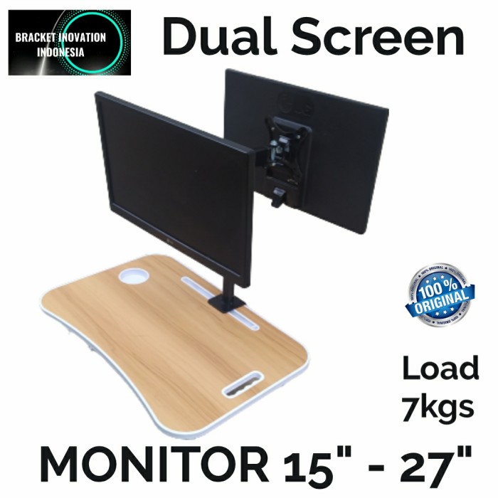 Bracket dual monitor 15 - 27 inch Posisi Depan Belakang Adjustable
