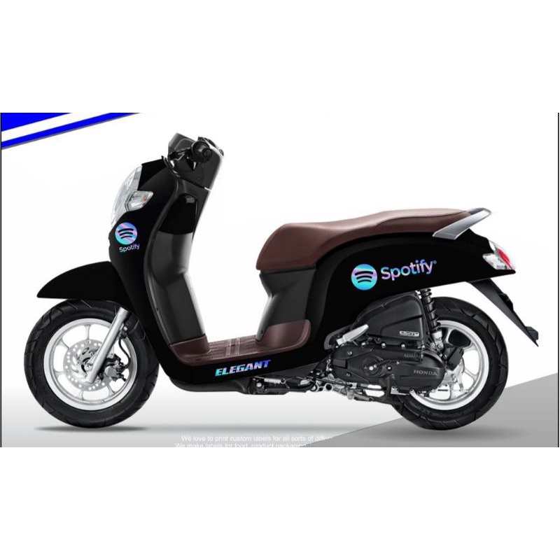 CUSTOM STICKER SPOTIFY / STICKER CUTTING MOTOR / STICKER MOTOR SCOOPY / STICKER SCOOTER / STICKER MO