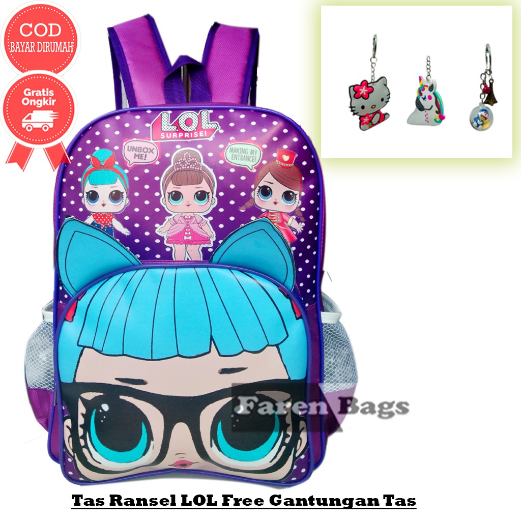 Tas Ransel Sekolah Anak SD Tas Sekolah Anak SD Gambar katun anak Perempuan Free Gantungan Tas Cantik