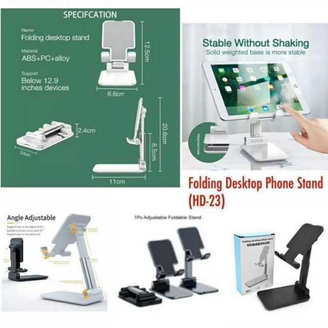 Phone Holder Standing Universal Folding Desktop Hp Lipat Universal HD23 Multifungsi Serbaguna HD-23