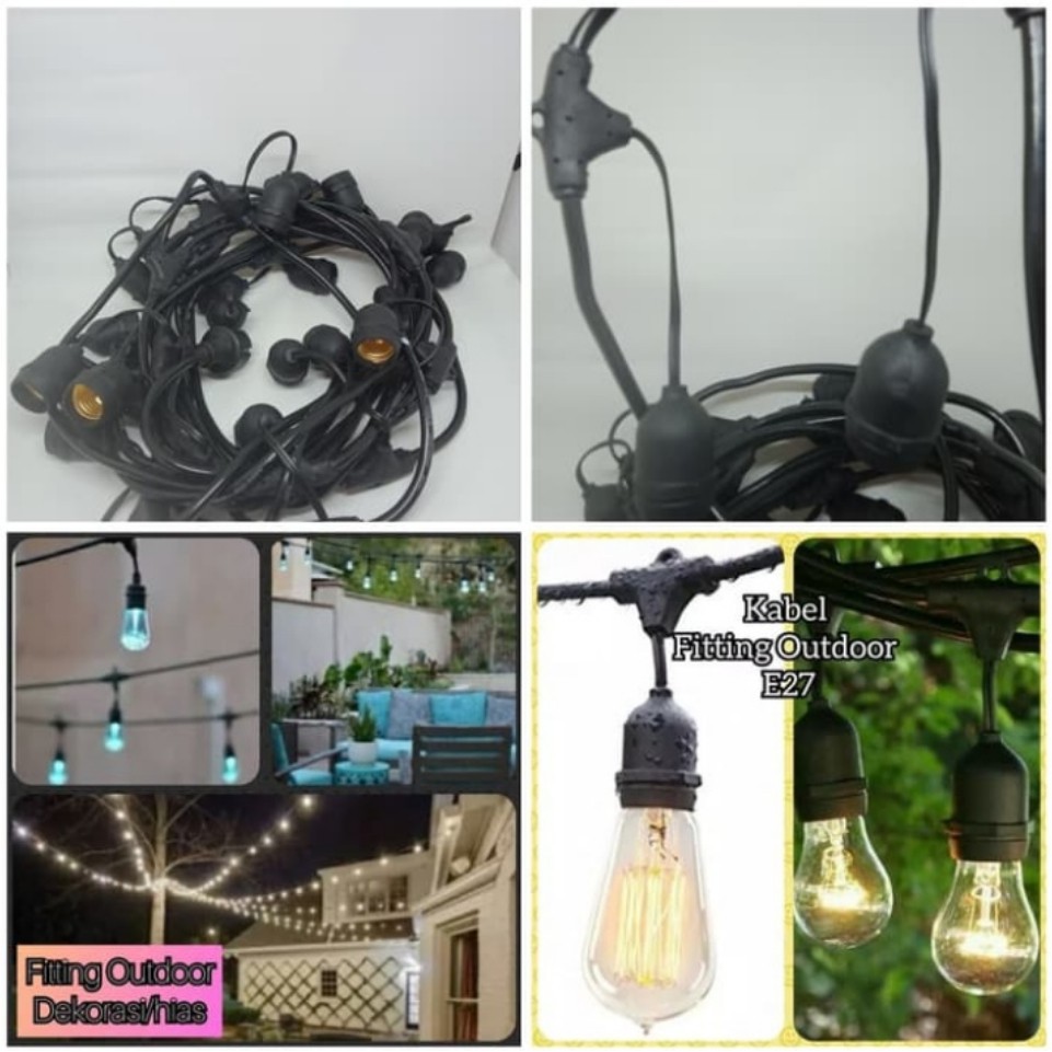 Pattio Fitting / Lampu Outdoor / Fitting Lampu Gantung OUTDOOR 10 METER