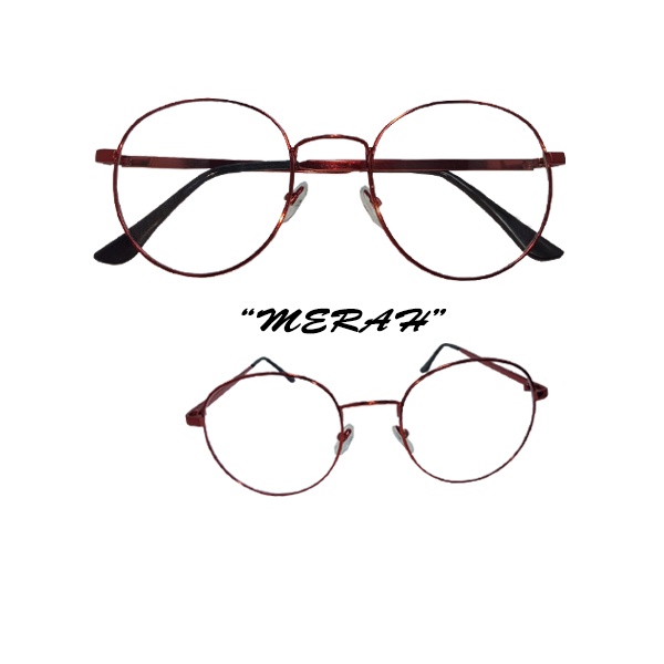 Kacamata Anti Radiasi Lensa Transparan Retro Vintage Frame Eye-glasses Kaca mata Fashion Lensa Blueray Pria dan Wanita