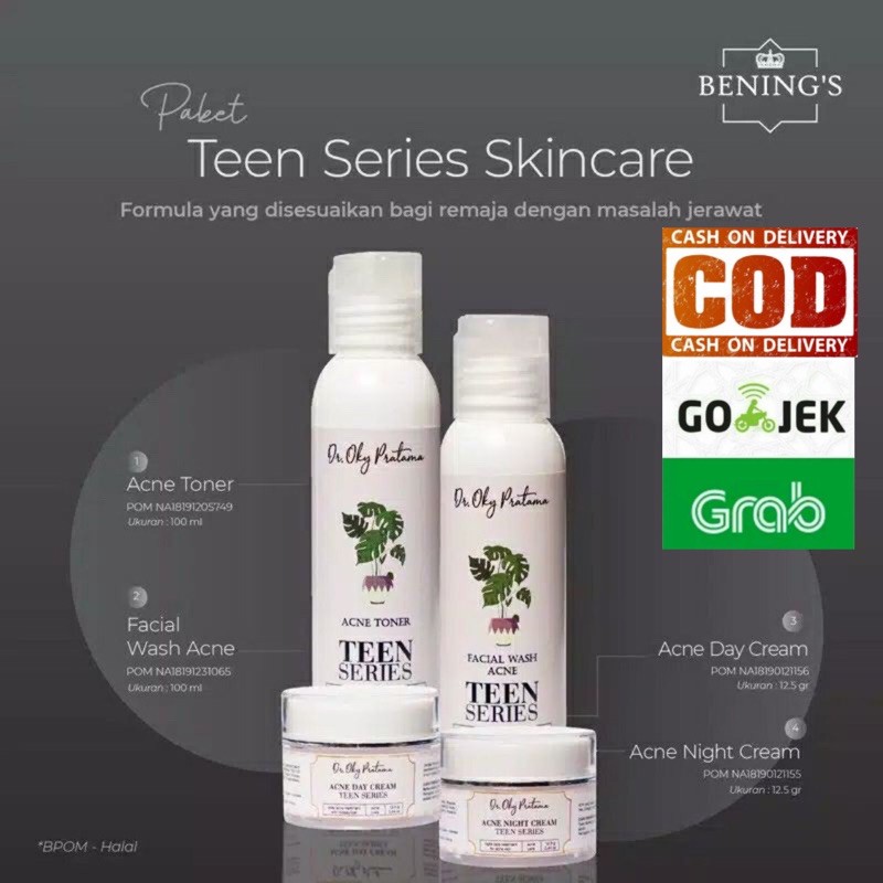 Paket Acne Teen Series Skincare Benings Clinic by dr. Oky Pratama ( khusus remaja )