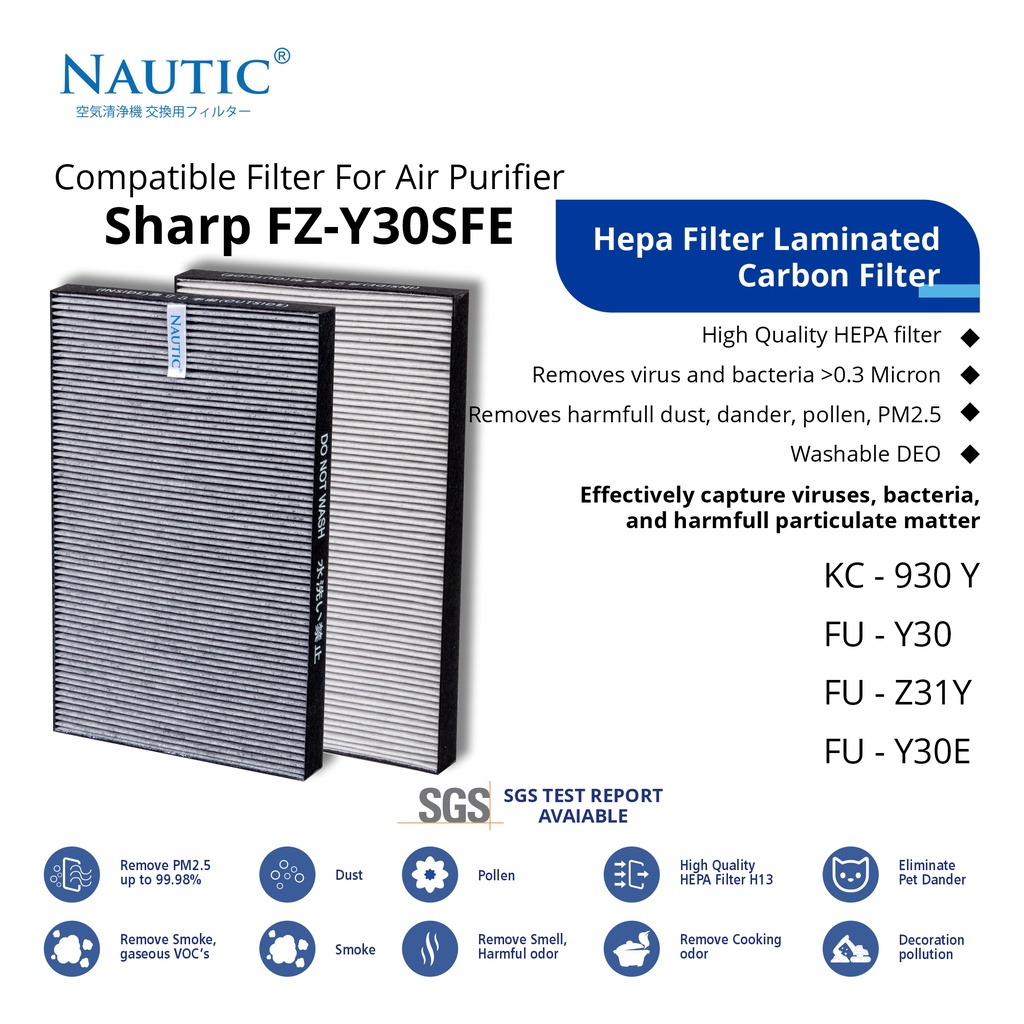 Adapted filter untuk Sharp FU-Y30  KC-930 FU-Z31 FZ-Y30SFE