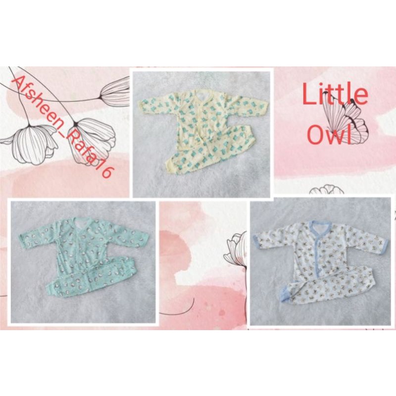 Little Owl Piyama / Setelan Baju Lengan Panjang Kancing Depan Seri Dino