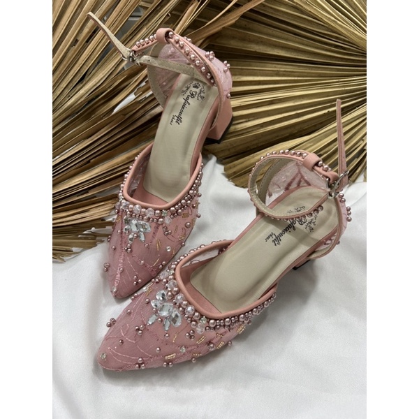 sepatu wanita sepatu wedding zaneta dustyrose tali 5cm tahu