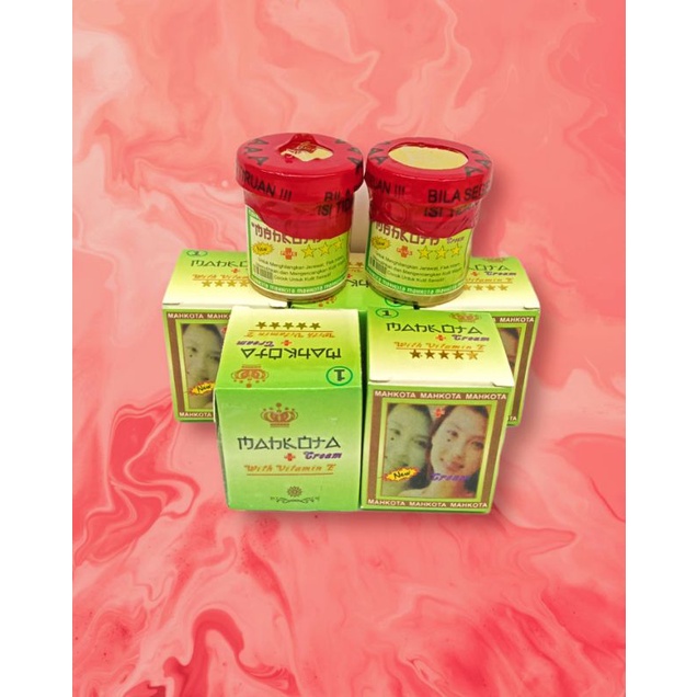 CREAM MAHKOTA PLUS VIT E SEGEL // Cream Pemutih wajah siang &amp; Malam original ( Satuan )