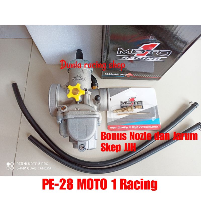 Karbu Karburator Carbu PE 28 MOTO 1 Bonus Nozle Jarum skep JJH Original MOTO 1 Racing