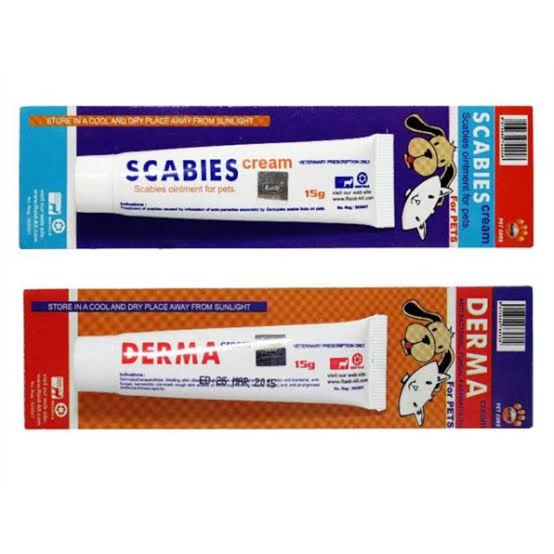 Scabies Dan Derma Cream Untuk Kucing Dan Anjing 15gr