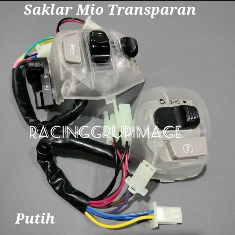 Saklar Mio Transparan Set Kiri Kanan Mio Sporty Mio Soul _ putih