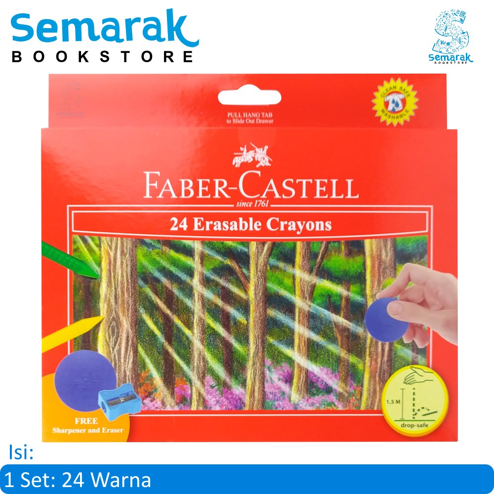 

Krayon Dapat Dihapus Aman Bagi Anak Faber Castell Erasable Crayons - Set 24 Warna