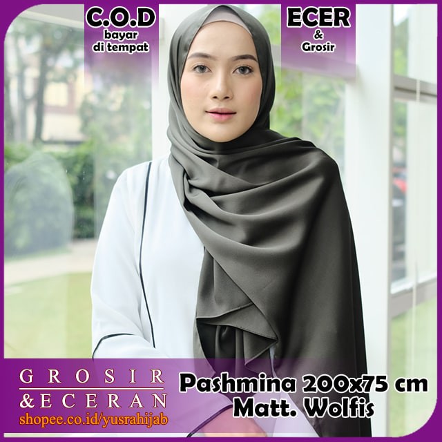Pashmina Wolfis 200x75 syari Pasmina Woolpeach Ala Sabyan Malay Polos-2