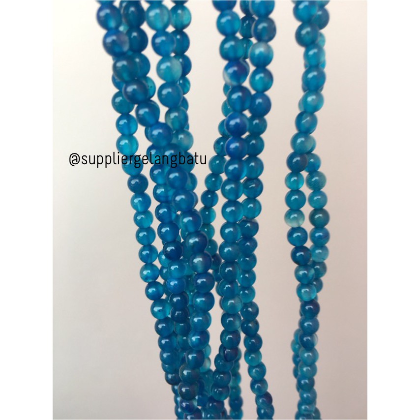 4mm aquamarine kilap grade natural aksesoris korea gelang kalung batu aksesoris fashion craft bahan