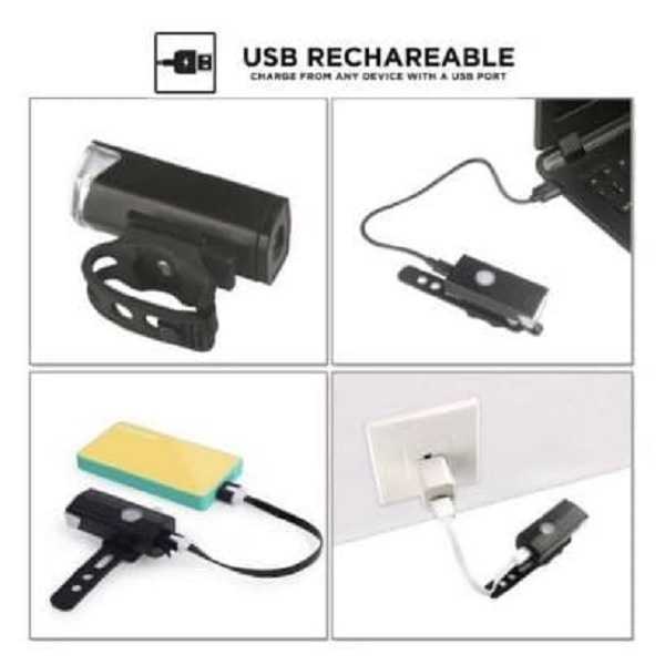 Lampu Depan Sepeda LED 300LM Battery Recharge / Bicycle USB Recharge