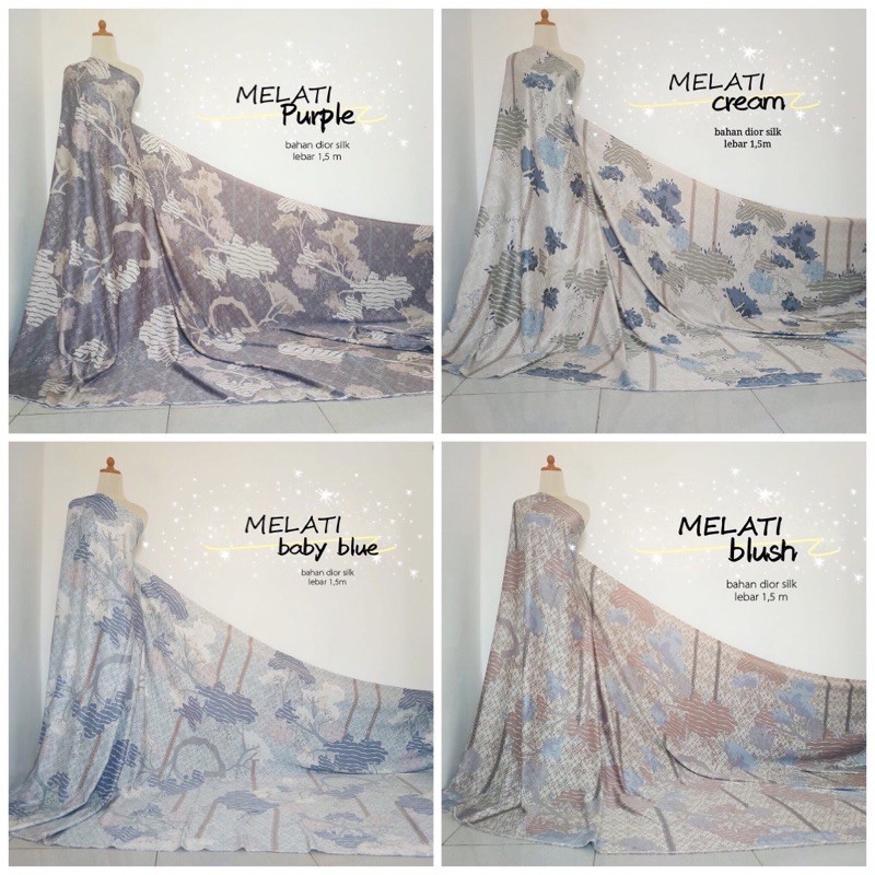 Kain Diorr Silk Motif Melati Harga 0 5 Meter Shopee Indonesia