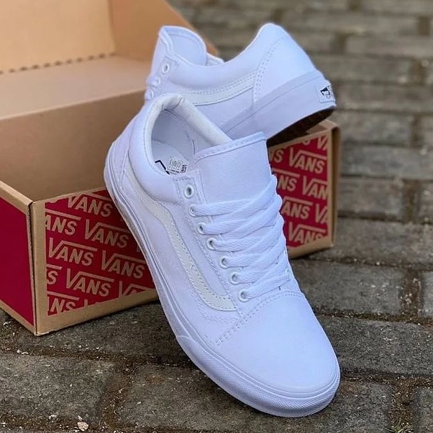 Sepatu Vans Oldskool Premium  Sneakers Pria Kasual Murah Sepatu Vans Putih Polos Classic Terbaru