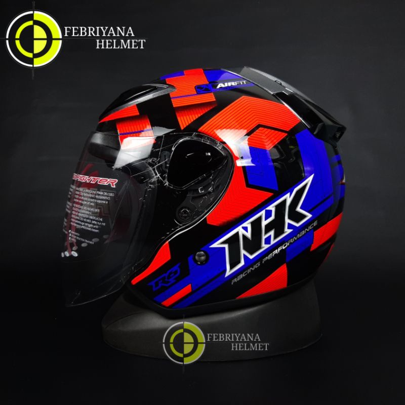 HELM NHK R6 CUBE BLACK RED BLUE HALFFACE NHK R6