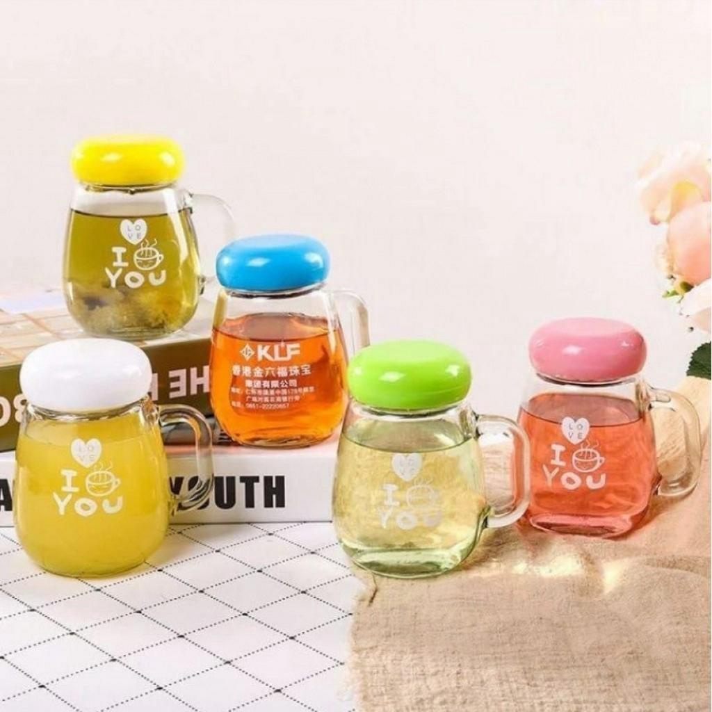 MUG KACA I LOVE YOU + DOS/GELAS KACA LUCU/MUG KACA LUCU/SOUVENIR MURAH