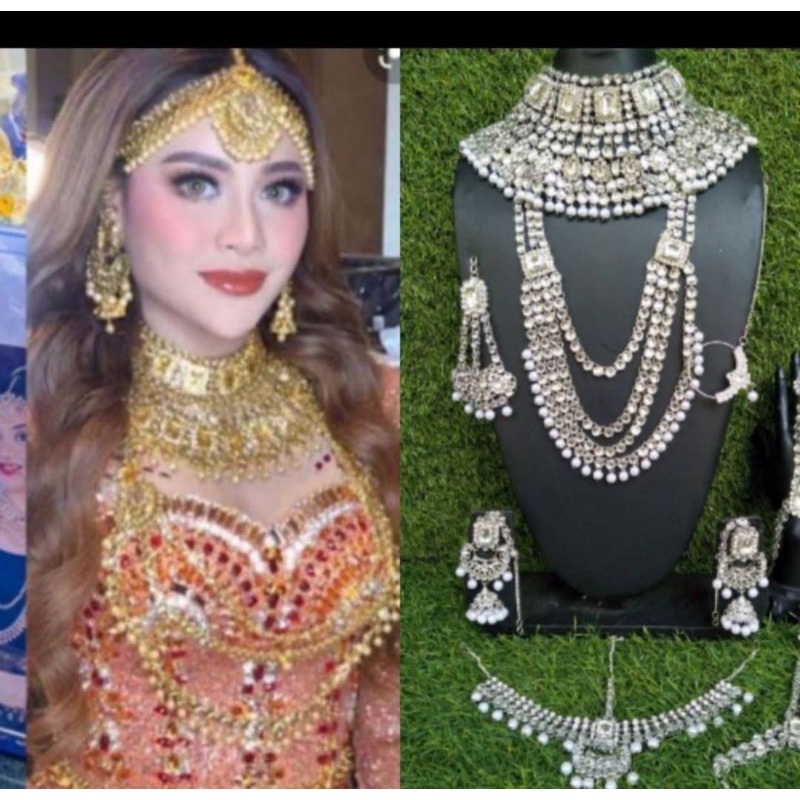 kalung aurel set india bridal silver / bridal set silver / kalung india jodha silver 002