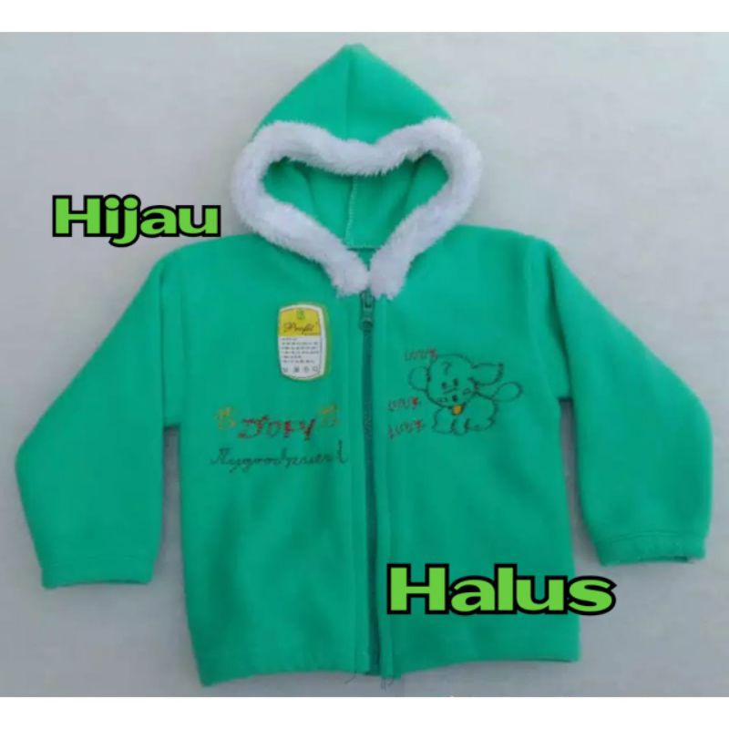 Jaket bayi lembut tebal bulu-Halus hijau