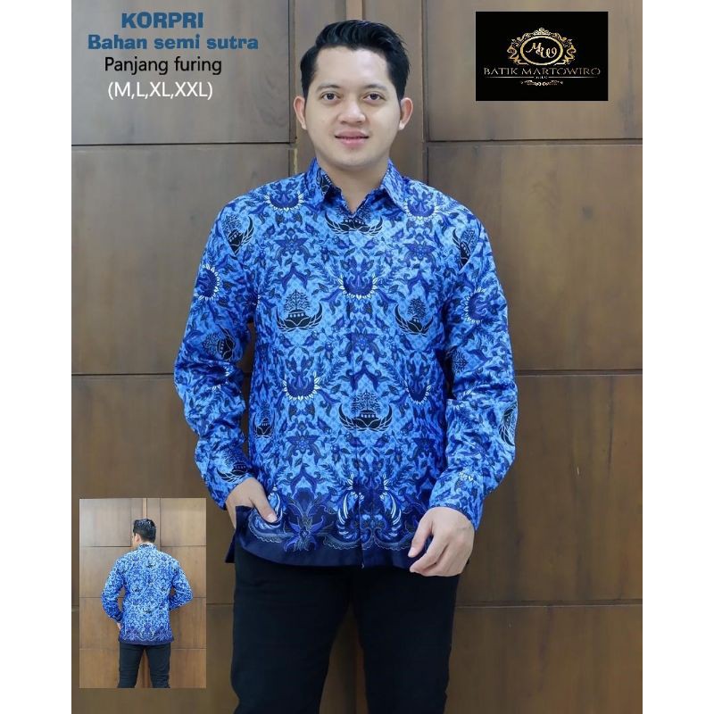  BAJU  BATIK PRIA  LENGAN PANJANG GURU KOPRI Shopee  Indonesia