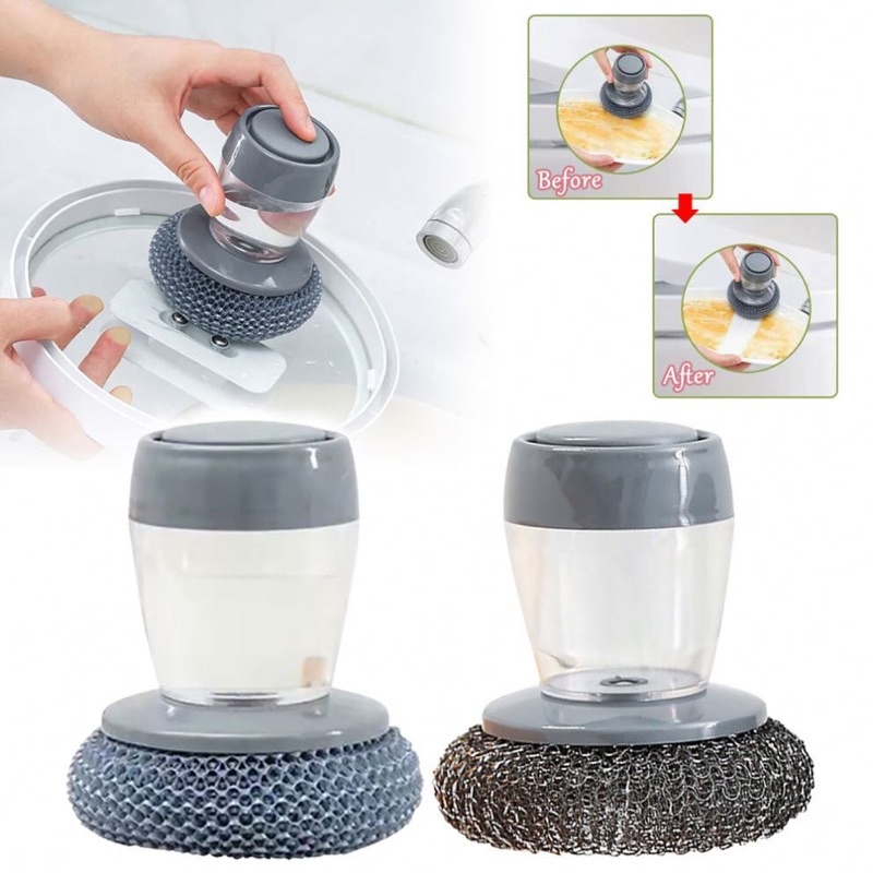 Dispenser Sikat Serbaguna Spons Sabut Cuci Piring Wajan Panci Dapur Nano Magic Sponge