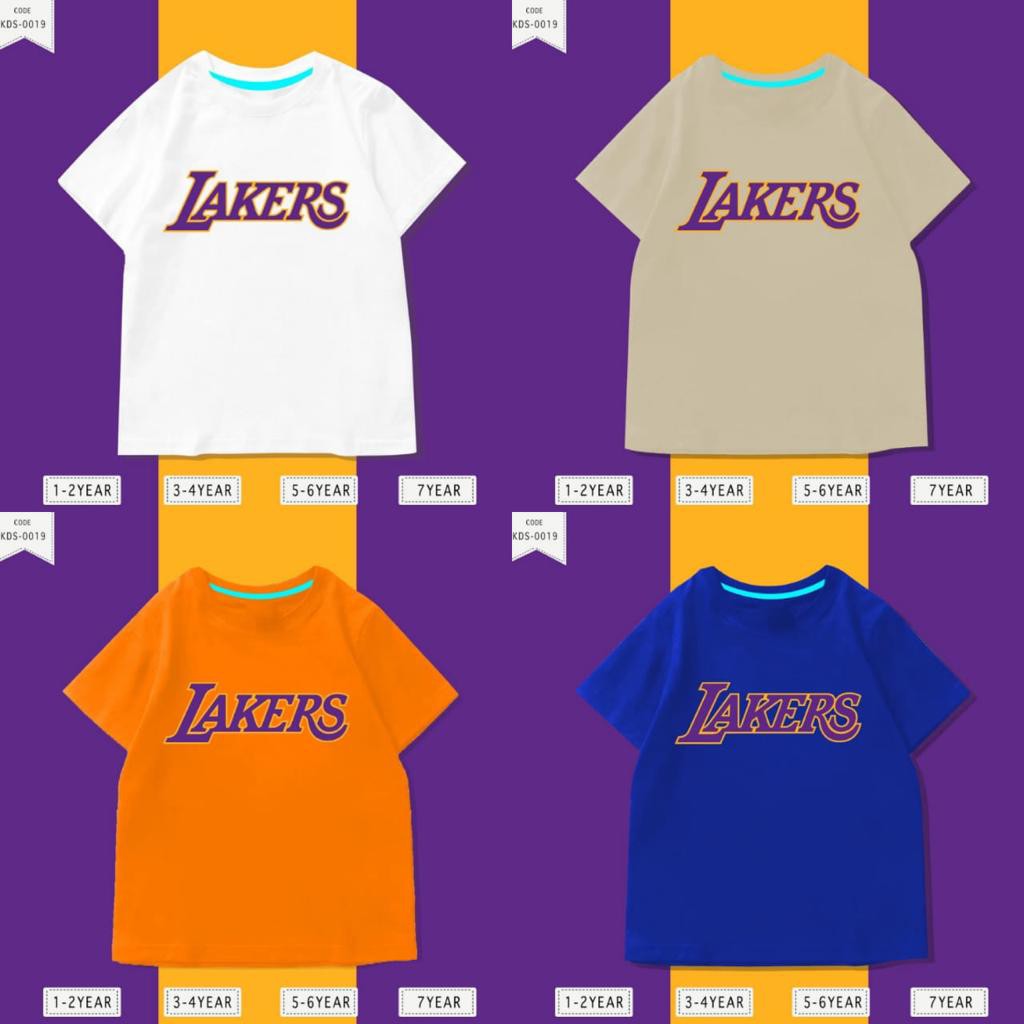 Baju Anak / Kaos Distro DTF Anak Laki Laki dan Perempuan / LAKERS / Unisex / Motif / KIDS